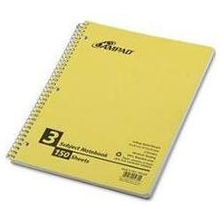 Ampad/Divi Of American Pd & Ppr Wirebound 3-Subject Notebook, Flush-Cut Dividers, College Rule, 150 Sheets (AMP25435)