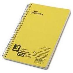 Ampad/Divi Of American Pd & Ppr Wirebound 3-Subject Notebook with Dividers, 9-1/2 x 6, College Rule, 150 Sheets (AMP25447)