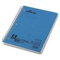 Ampad/Divi Of American Pd & Ppr Wirebound 5-Subject Notebook, 4 Flush-Cut Dividers, College Rule, 240 Sheets (AMP25159)