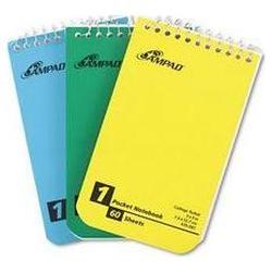 Ampad/Divi Of American Pd & Ppr Wirebound Pocket Memo Book, 3 x 5, Narrow Rule, Top Bound, 50 Sheets/Book, 3/Pack (AMP45093)