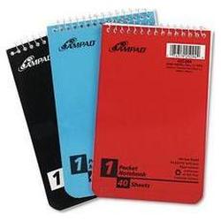 Ampad/Divi Of American Pd & Ppr Wirebound Pocket Memo Book, 4 x 6, Narrow Rule, Top Bound, 50 Sheets/Book, 3/Pack (AMP45094)