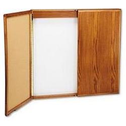 Balt Inc. Wood Conference Cabinet with Magnetic Dry Erase Board, 48 x 48, Medium Oak (BLT20511)