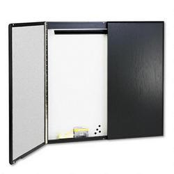 Quartet Manufacturing. Co. Wood Conference Cabinet with Screen, Dry Erase Board, 48 sq., Black (QRT854)