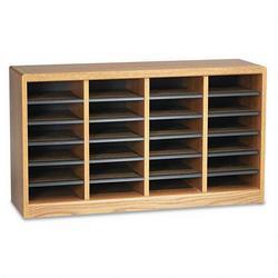 Safco Products Wood E-Z Stor® Literature Organizer, 24 Compartments, Medium Oak Laminate (SAF9311MO)