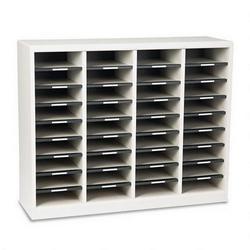 Safco Products Wood E-Z Stor® Literature Organizer, 36 Compartments, Gray Cabinetry (SAF9321GR)