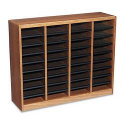 Safco Products Wood E-Z Stor® Literature Organizer, 36 Compartments, Medium Oak Laminate (SAF9321MO)