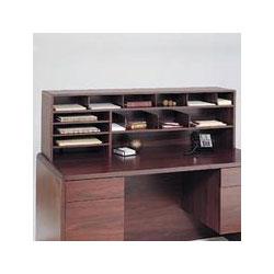 Safco Products Wood High-Capacity Double Shelf Desktop Organizer, Gray (SAF3651GR)