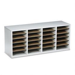 Safco Products Wood Literature Organizer, 24 Adjustable Compartments, Gray (SAF9423GR)
