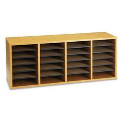 Safco Products Wood Literature Organizer, 24 Adjustable Compartments, Medium Oak (SAF9423MO)