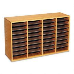 Safco Products Wood Literature Organizer, 36 Adjustable Compartments, Medium Oak (SAF9424MO)
