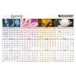 At-A-Glance Write-On/Wipe-Off Yearly Reversible Wall Planner, Floral Scene, 36 x 24 (AAGA1233)