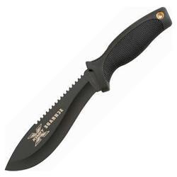 Schrade X-timer Camp Knife, Black Blade & Handle, Nylon Sheath