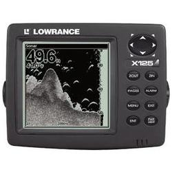 Lowrance X125 200Khz Fishfinder - Includes Bronze Transom Mount Transducer with Temp