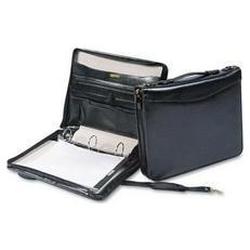 Bond Street Ltd Zippered Leather Portfolio, 14-1/4w x 2-3/4d x 12h, Black (BND541060BLK)