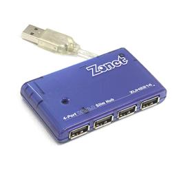 ZONET Zonet 4 Port USB 2.0 Slim Hub
