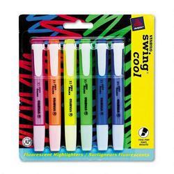 Stabilio/Avery-Dennison swing® cool Highlighter, Six-Color Fluorescent Set, Chisel Tip (SWS48865)