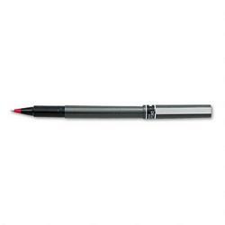 Faber Castell/Sanford Ink Company uni-ball® DELUXE Roller Ball Pen, 0.5mm, Metallic Gray Barrel, Red Ink (SAN60026)
