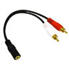 CABLES TO GO 6IN 3.5MM/F TO 2-RCA/M Y AUDIO CABLE