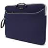 Mobile Edge SlipSuit Notebook Sleeve Navy/Platinum Trim - Fits Notebooks of Screen Sizes Up to 14.1-inch