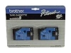 Brother TC20 0.5-inch x 26-feet P-Touch Black-on-White Laminated Tape Cassette 2-pack
