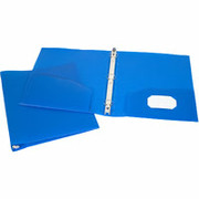 1" Flexible Round-Ring Poly Binder w/Double Pockets, Blue