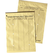 10" x 13" Inter-Departmental Envelopes,  Velcro Closure, Yellow Poly