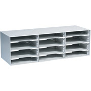 12-Section Recycled Steel Sorting Rack, 32 1/2w x 11 1/2d x 10 1/4h , Platinum