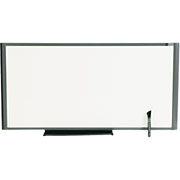18" x 36" Cubicle Dry-Erase Board w/Graphite Frame, Stain-Proof, Partition Hangers, Marker Rail