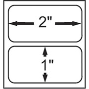 2 x 1 (2 Across) Perfed White Permanent Thermal Transfer Roll Zebra Compatible Label/Ribbon Kit
