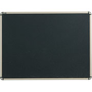 3' x 4' Prestige™ Black Embossed Foam Bulletin Board w/Euro Titanium Frame