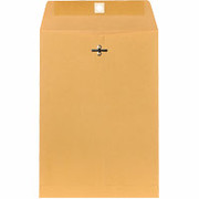7-1/2" x 10-1/2" Brown Kraft Clasp Envelopes, 100/Box