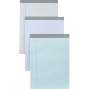 8-1/2" x 11-3/4", Assorted Pastel Perforated Writing Pads, Legal Ruled