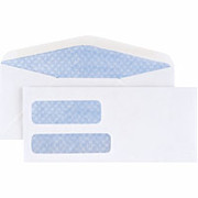 #9, Standard Invoice Double Window Security-Tint Envelopes with Gummed Closure
