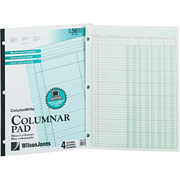 Acco Side-Punched 11 x 8-1/2 Columnar Pad, 8 Units/4 Columns, Ruled Both Sides Alike
