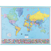 American Map Hammond Deluxe Laminated Political-Reference World Map, 40"H x 52"W