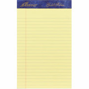 Ampad Gold Fibre, 5" x 8", Canary, Perforated Writing Pad, Jr. Legal Ruled