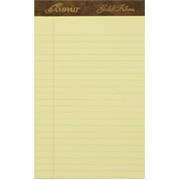 Ampad Gold Fibre, 5" x 8", Canary, Perforated Writing Pad, Legal Ruled