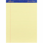 Ampad Gold Fibre, 8-1/2" x 11-3/4", Canary, Perforated Writing Pad, Wide Ruled