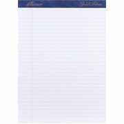 Ampad Gold Fibre, 8-1/2" x 11-3/4", White, Perforated Writing Pad, Wide Ruled, 12/pk