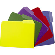 Ampad Watershed Colored Top-Tab File Folders, Letter, 3 Tab, 100/Box