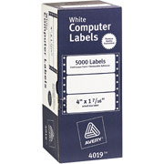 Avery 4019 White Pin-Fed Computer Labels, 4" x 1 7/16"