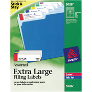 Avery 5026 Extra-Large Assorted Colors File Folder Labels