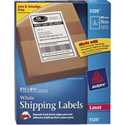 Avery 5126 White Laser Shipping Labels, 5 1/2" x 8 1/2"