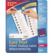 Avery 5161 White Laser Address Labels with  Easy Peel , 1" x 4"