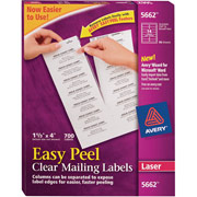 Avery 5662 Clear Laser Address Labels with   Easy Peel , 1 1/3" x 4 1/8"
