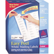 Avery 5960 White Laser Address Labels with  Easy Peel , 1" x 2 5/8"