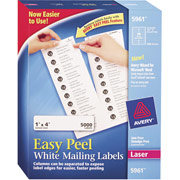 Avery 5961 White Laser Address Labels with  Easy Peel , 1" x 4"
