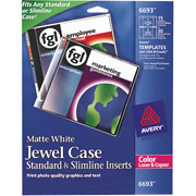 Avery 6693 Color Laser Jewel Case Inserts, 15 Front and Back Inserts, White