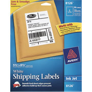 Avery 8126 White Inkjet Shipping Labels, 5 1/2" x 8 1/2"