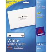 Avery 8161 White Inkjet Address Labels with  Easy Peel , 1" x 4"